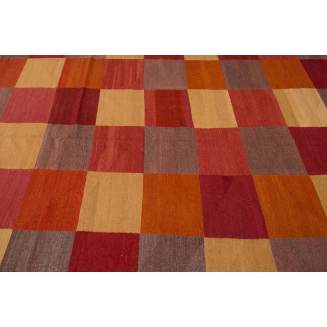 Fine Modern Geometric Multicolored Kilim Rug For Sale In New York - Image 6 of 8