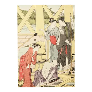 1964 After "Kiyonaga Pleasure Boating Under the Okawa Bridge", Full-Color Print From Japan