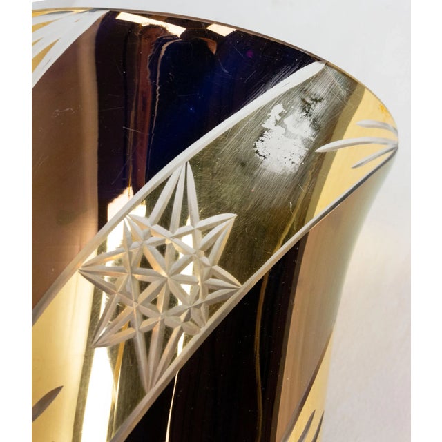 1960s French Bronze and Golden Glass Vase, 1960s For Sale - Image 5 of 8