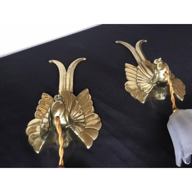 Art Deco French Sconces in Bronze Birds, 1890s, Set of 2 For Sale - Image 3 of 15