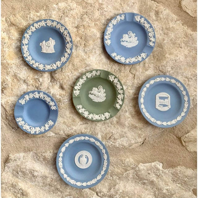 Ceramic Vintage Mid-Century Wedgwood Blue Jasperware Ashtray/Catchall For Sale - Image 7 of 7