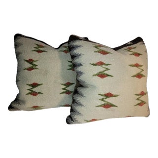 1950s Hand Woven Weaving Pillows -Pair For Sale