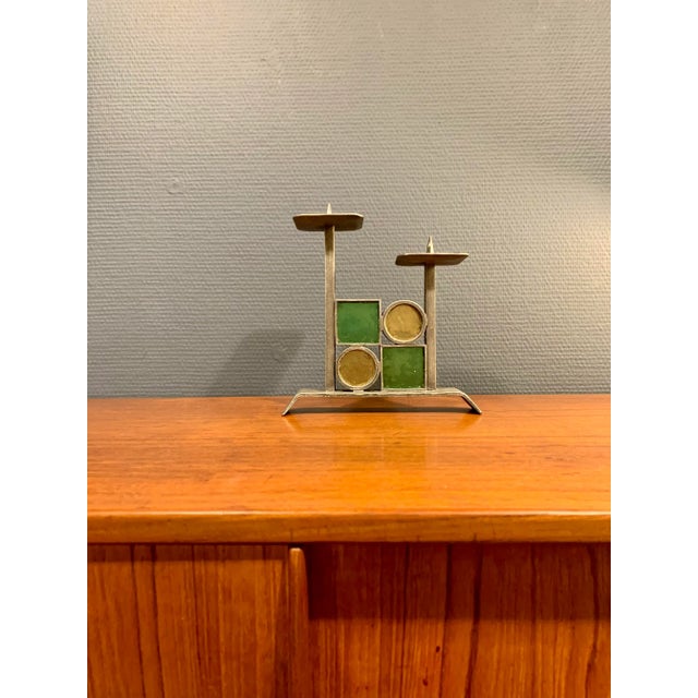 Glass Brutalist Style Candleholder, 1960s For Sale - Image 7 of 8