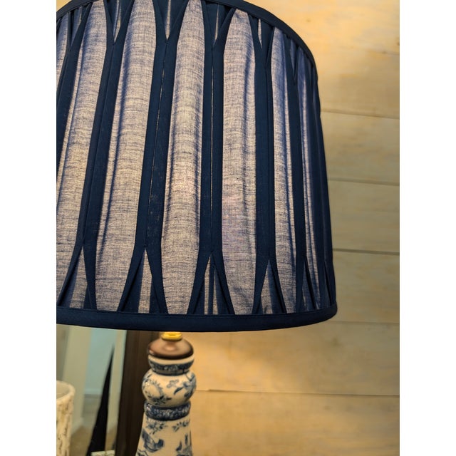 Ceramic 1950s Whimsical Vintage Blue & White Porcelain Rabbit Figural Table Lamp For Sale - Image 7 of 10