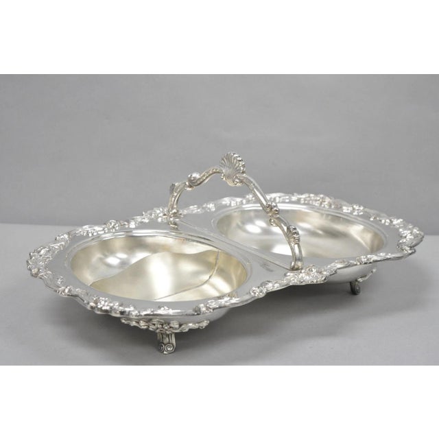 Vintage Sheffield Silver Plated Victorian Double Buffet Serving Dish Platter For Sale - Image 15 of 18