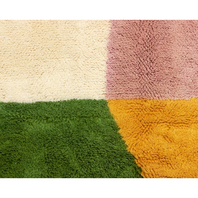 Textile Premuim Hand-Knotted Moroccan Wool Rug | 9'11" X 7'0" | One of a Kind For Sale - Image 7 of 7