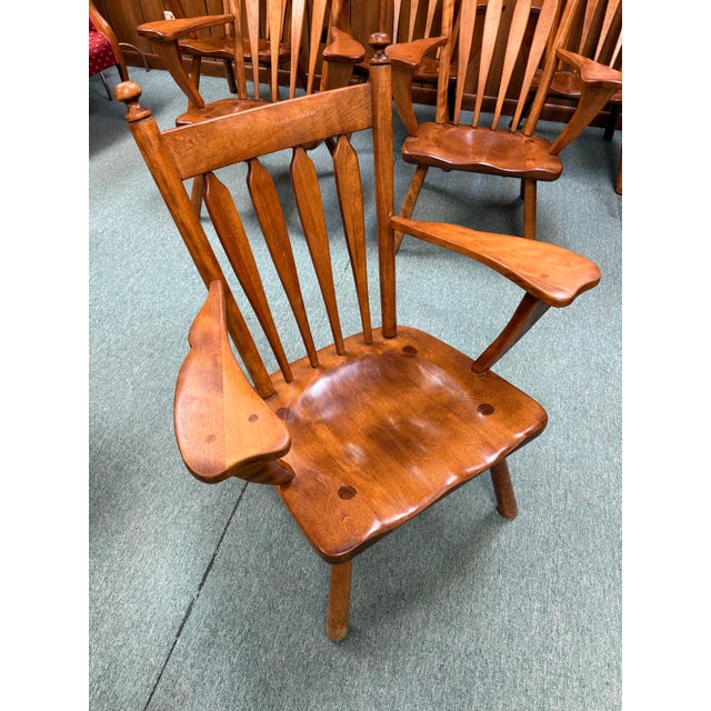 Revered American furniture makers Cushman of Vermont crafted these ultra-comfortable accent chairs in rock maple with...