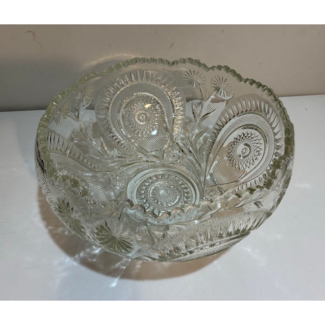 Vintage Glass Punch Bowl Set - 12 Cups - Glass Ladle - 14 pcs For Sale In Philadelphia - Image 6 of 12