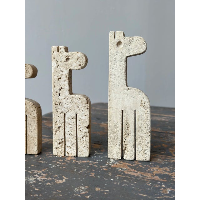 Stone Vintage Travertine Giraffe Sculpture Trio by Fratelli Mannelli, Circa 1970s For Sale - Image 7 of 12