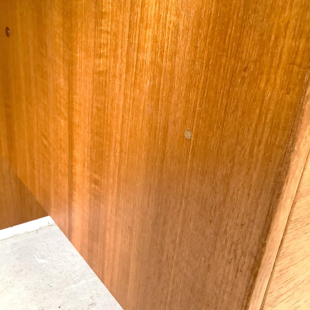 Vintage Mid-Century Scandinavian Modern Teak Single Pedestal Desk For Sale - Image 17 of 18