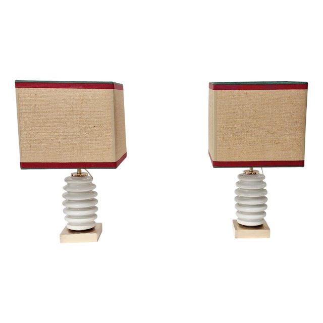 Verbano Insulator Table Lamps, Italy, 1960s, Set of 2 For Sale