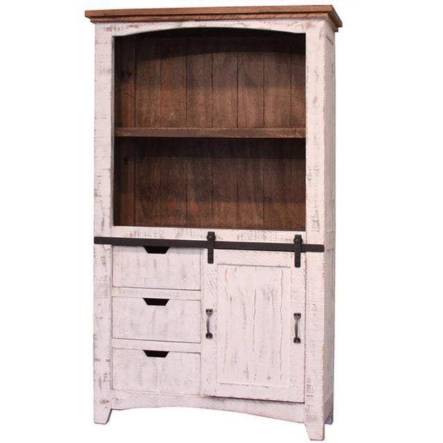 Greenview Sliding Door Bookcase - Distressed White For Sale - Image 4 of 4