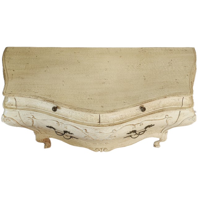 Late 20th Century Grand French Provincial Cream Bombé Commodes, Pair For Sale - Image 13 of 16