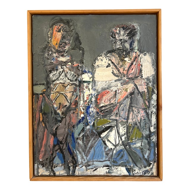 Michel Gemignani, Les Soeurs "Trouillard", 1988, Oil on Paper Mounted on Canvas, Framed For Sale