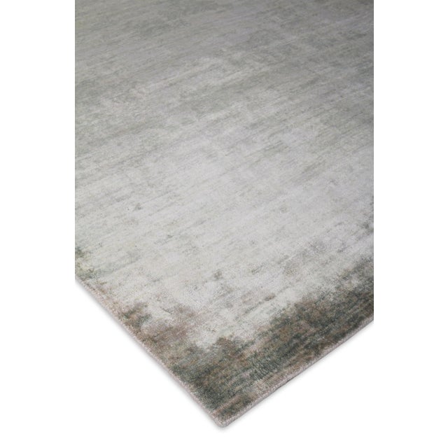 Wood Yorkshire Beige Hand loom Bamboo/Silk Area Rug - 8'x10' For Sale - Image 7 of 8