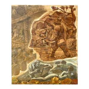 1930s Massive WPA Mural Study
