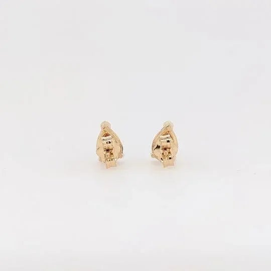 Garnet Solitaire Stud Earrings in Solid 14k Gold Pear Shape - 2 Pieces For Sale In Columbus - Image 6 of 6