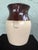 Vintage American Two-Tone Pottery Water Jug Pitcher in Brown & Cream Glaze For Sale In Orlando - Image 6 of 8