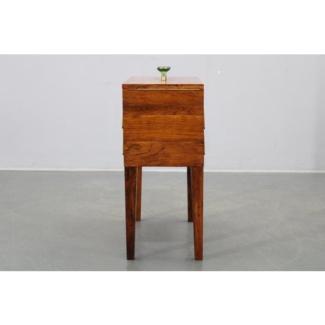Mid-Century Danish Unfolding Sewing Box in Wood and Brass, 1960s For Sale - Image 12 of 16