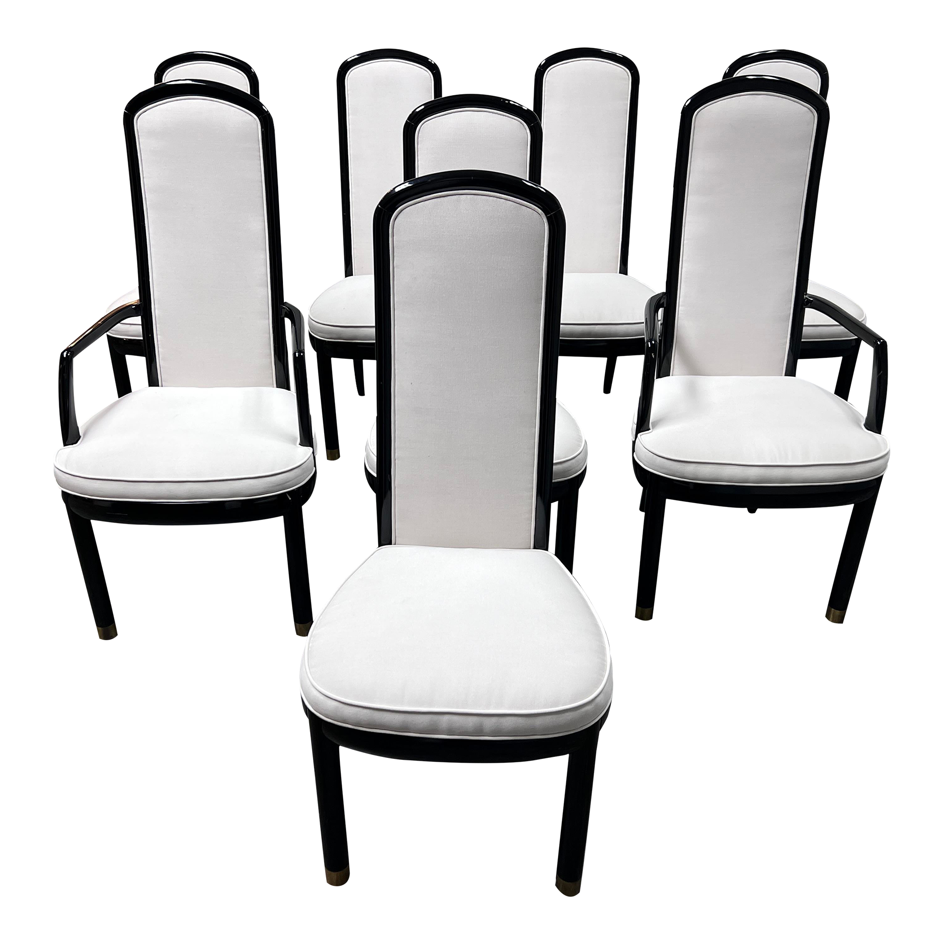 Henredon Mid Century Modern Dining Chairs, Set of Eight Kashew