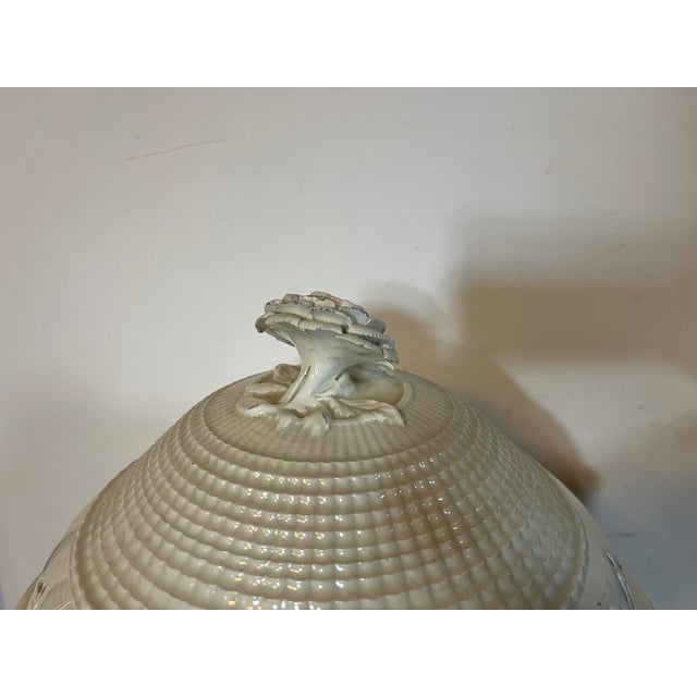 Antique 18th Century George III Creamware Covered Footed Bowl, Compote or Centerpiece With Flower Finial For Sale - Image 17 of 17