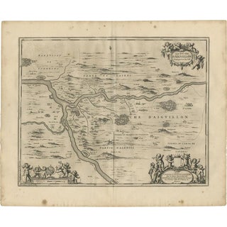 Antique Map of the Region of Aiguillon byJanssonius, 1657 For Sale