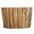 Striking rustic organic modern console table made of thick pieces of teak and topped with beautiful petrified wood....