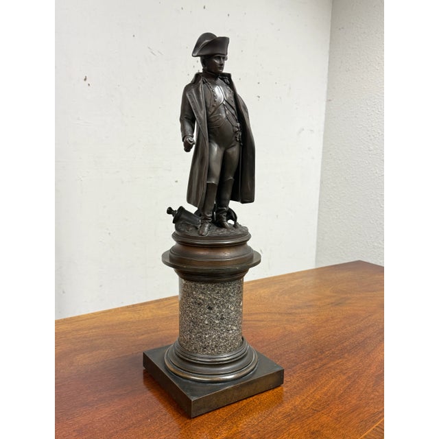 Design Plus Gallery presents a Two Piece Statue of Napoleon with the L.V. Deposee Stamp Late 19th Century. The bronze bust...