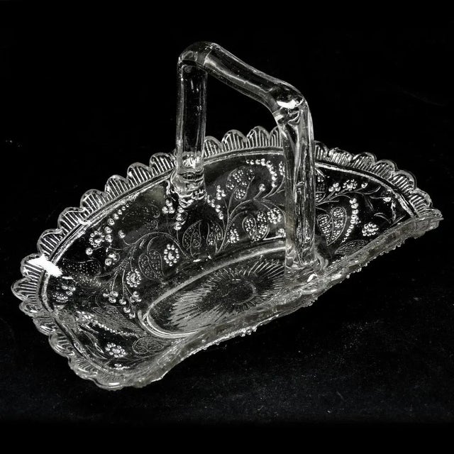 Art Nouveau Basket from Ząbkowice Glassworks, Poland, 1930s For Sale - Image 6 of 8