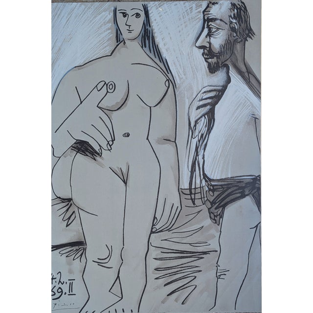 Pablo Picasso, Nude The Painter and His Model, 1972, Lithograph and Stencil For Sale