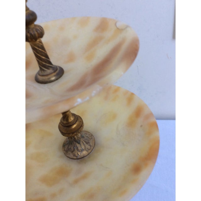 Metal Tiered Alabaster & Gilt Bronze Epergne For Sale - Image 7 of 8