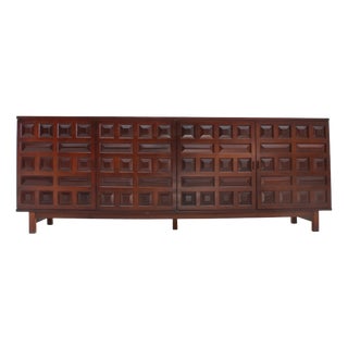 Vintage Brutalist Spanish Credenza, 1970s For Sale
