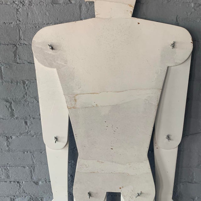 White Large Vintage Handmade Articulating 80s Post Modern Male Art Figure For Sale - Image 8 of 10