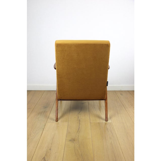 1970s Vintage Golden Velvet Lounge Chair, 1970s For Sale - Image 5 of 12
