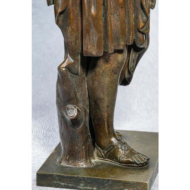 Neoclassical Antique Victorian Bronze Statue Sculpture of Woman For Sale - Image 15 of 16