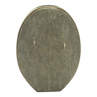 Shagreen Vase With Brass Details by R&y Augousti For Sale
