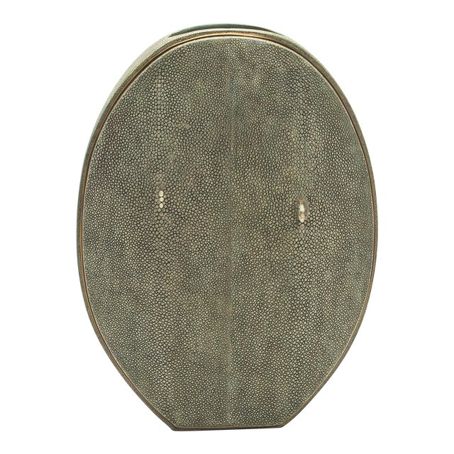 Shagreen Vase With Brass Details by R&y Augousti For Sale