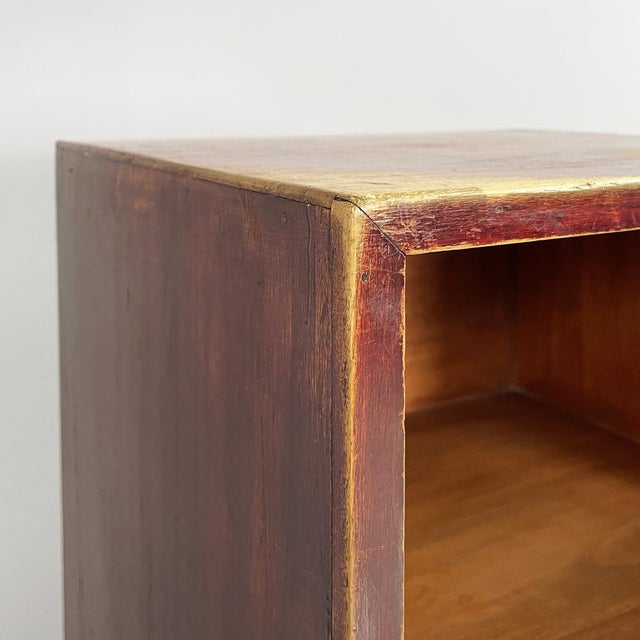 Wood Art Deco Italian Rectangular Bookcase in Red Wood, 1940s For Sale - Image 7 of 18