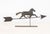 American Sheet Iron Horse Weathervane, mounted on an iron base. Overall: 20.25" H x 46.25" W x 3" D. Provenance: From a 21...