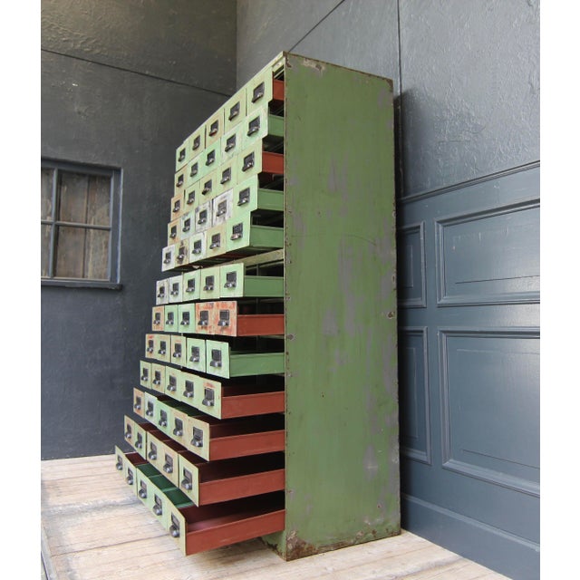 Vintage Industrial Metal Drawer Cabinet, 1920s For Sale - Image 14 of 18