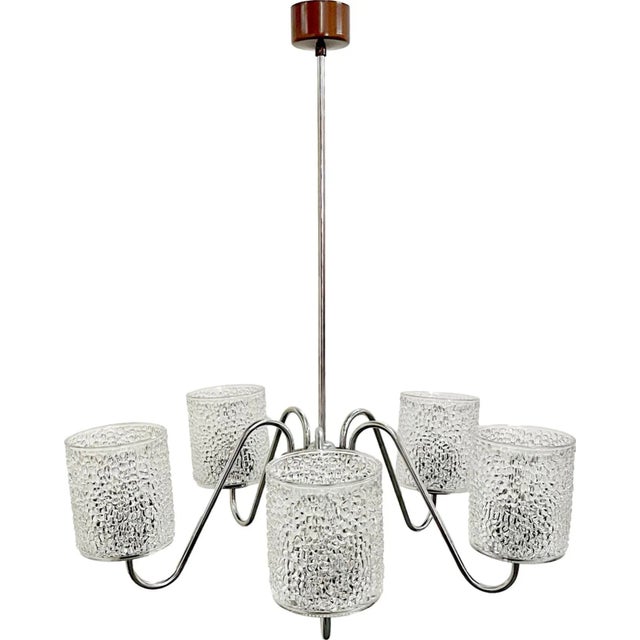 Vintage 5-Arm Chandelier from Lidokov, 1970s For Sale - Image 11 of 11