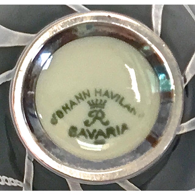 Art Deco Haviland Green & Silver Porcelain Vase Chairish