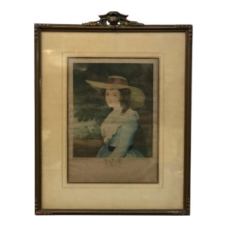 "Elegance in the Countryside" - Antique Portrait, Print of an Original by Sir Joshua Reynolds For Sale