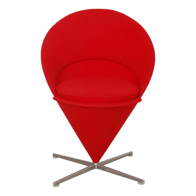 Cone Chair in Red Hallingdal Fabric by Verner Panton, 2010s For Sale