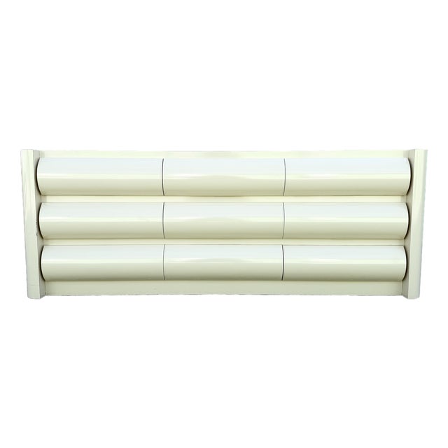 Postmodern Cream Lacquer Laminate Bullnose Dresser For Sale