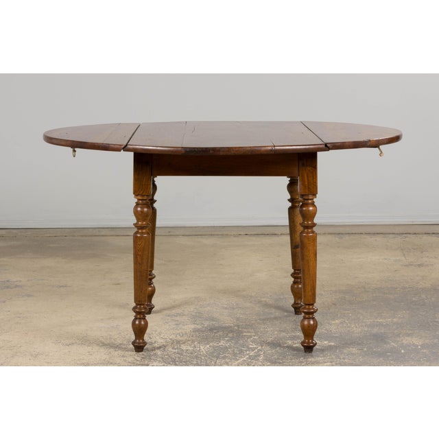 19th Century Country French Provincial Walnut Drop Leaf Table For Sale - Image 10 of 18