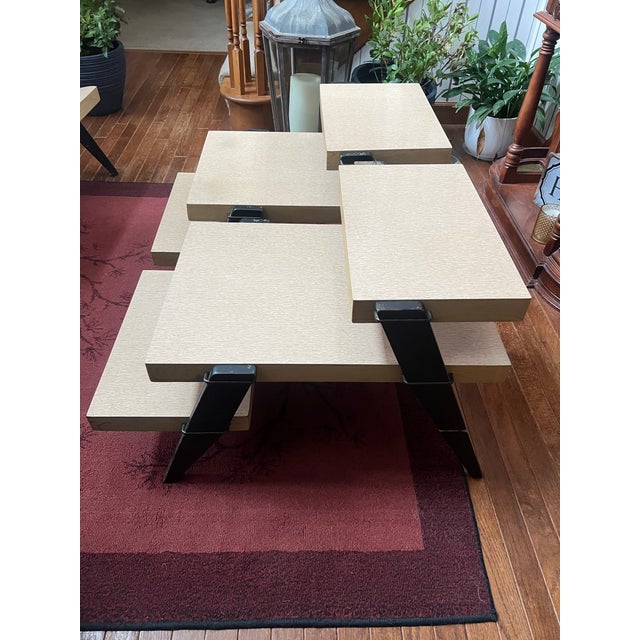 Paper Vintage Atomic Mid-Century Modern Tiered Accent Table Set - 3 Pieces For Sale - Image 7 of 9