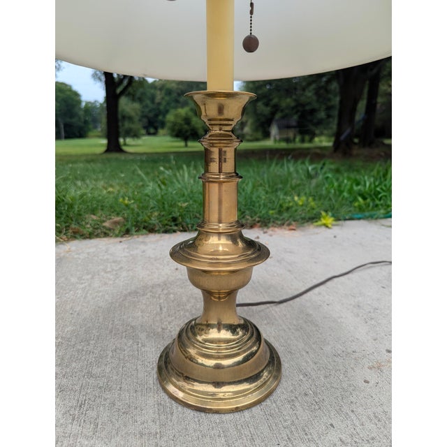 Stiffel Mid 20th Century Solid Brass Stiffel Office Desk Lamps- A Pair For Sale - Image 4 of 16