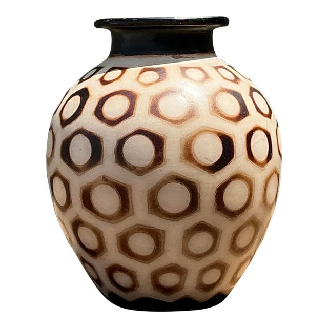 Vintage Hexagon Bubble Vase For Sale