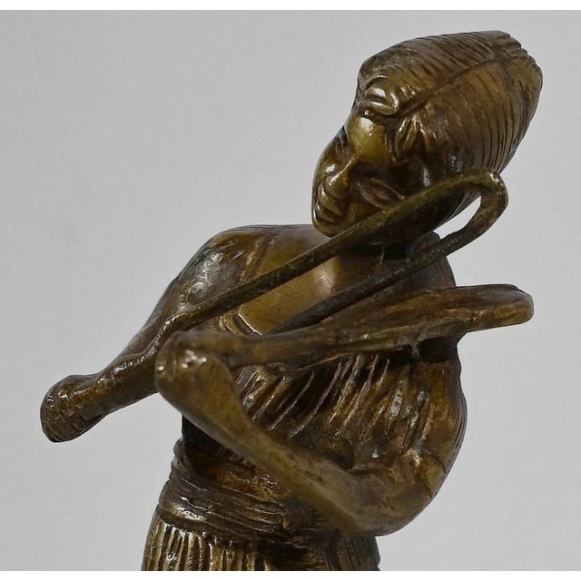 Gold Bronze Violinist Sculpture, Late 19th Century For Sale - Image 8 of 18